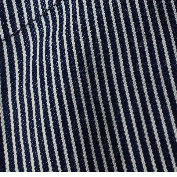 Brand New Express Denim Striped Halter Neck Novelty Button Top - Picture 7 of 8